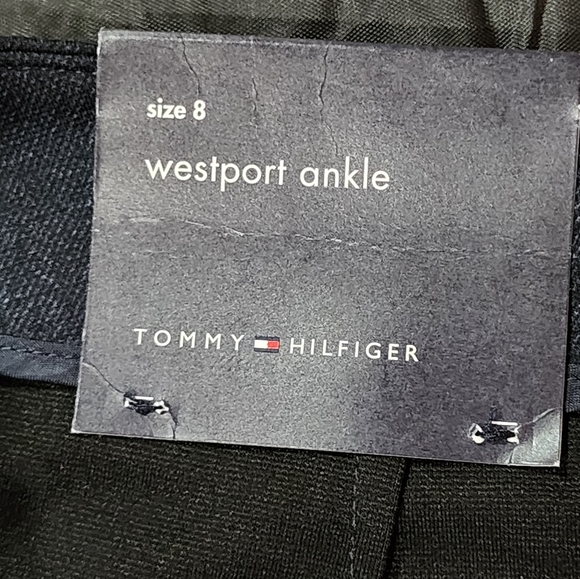 Tommy Hilfiger Westport Ankle Pants Size 8 Slim Leg High Waist Navy Blue - Picture 10 of 10